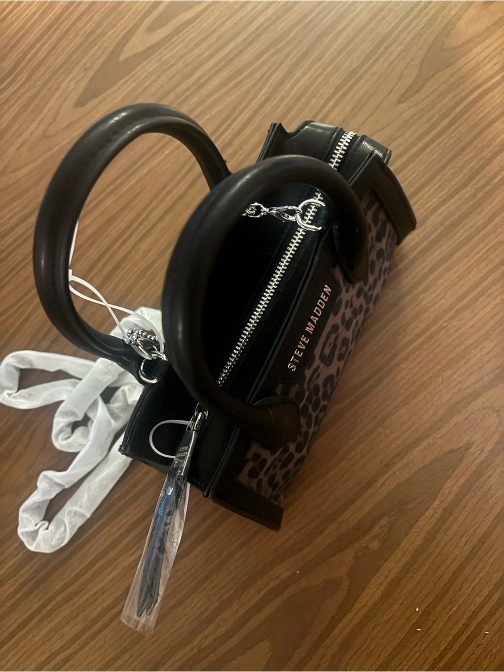 NWT - Steve Madden - mesh leopard bag